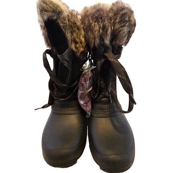 Khombu Size 7US Women's The Slope Black Hiking Hunting Winter Snow Boots Weather - Picture 1 of 9